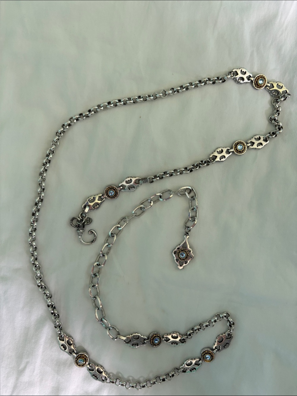 Brighton Chain Belt with Blue Stone s